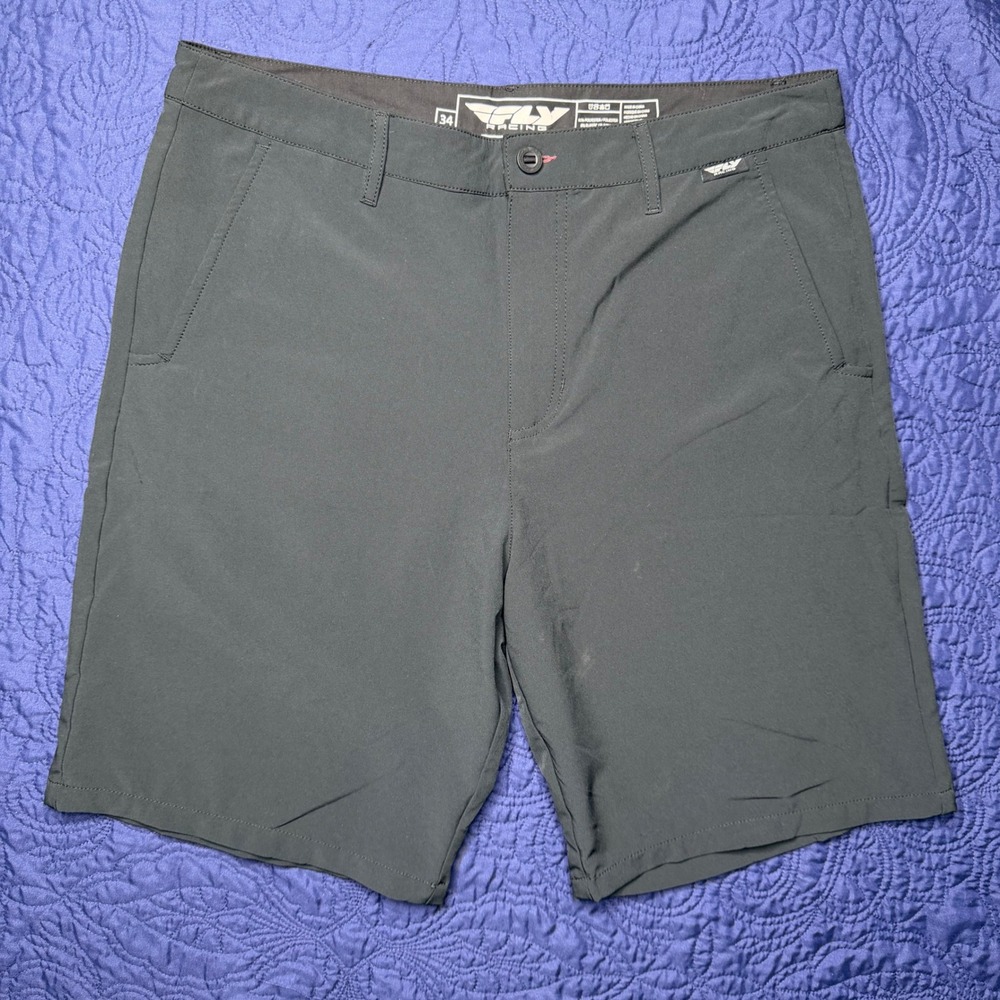 Fly‎ Racing Men's Black Size 35x10 Casual Walking Shorts Performance Stretch
